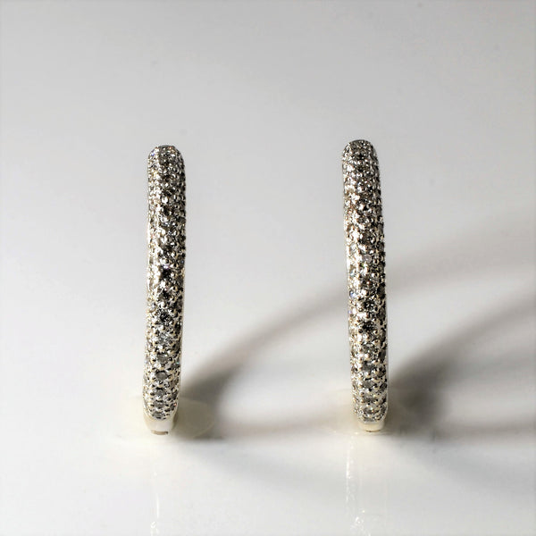 Inside Out Pave Diamond Hoop Earrings | 1.78ctw |