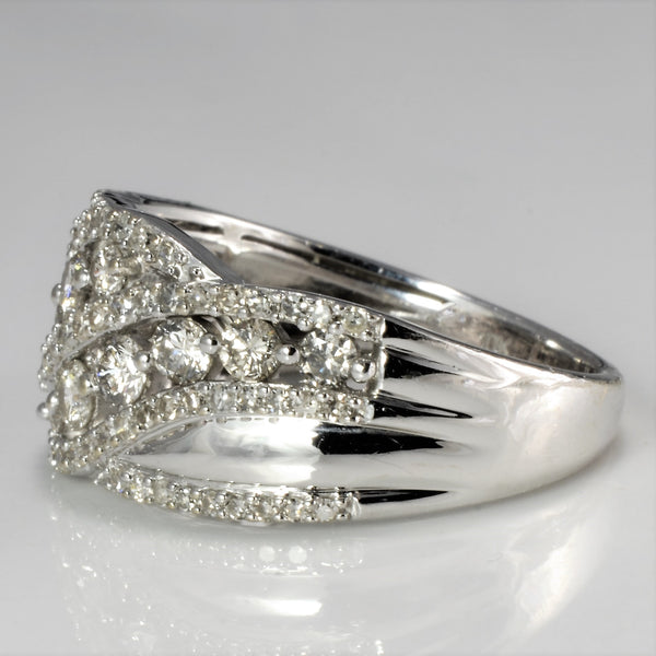 Pave & Channel Set Diamond Wide Band | 1.00 ctw, SZ 7.5 |