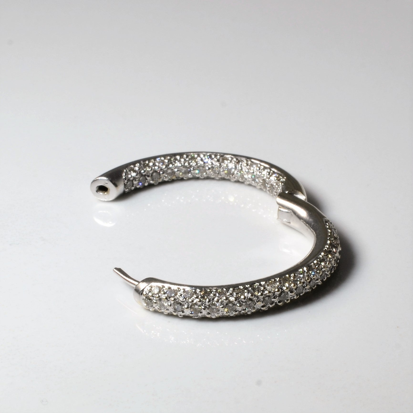 Inside Out Pave Diamond Hoop Earrings | 1.78ctw |