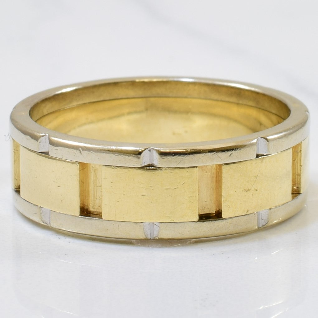 Two Tone Gold Brick Ring | SZ 9.25 |