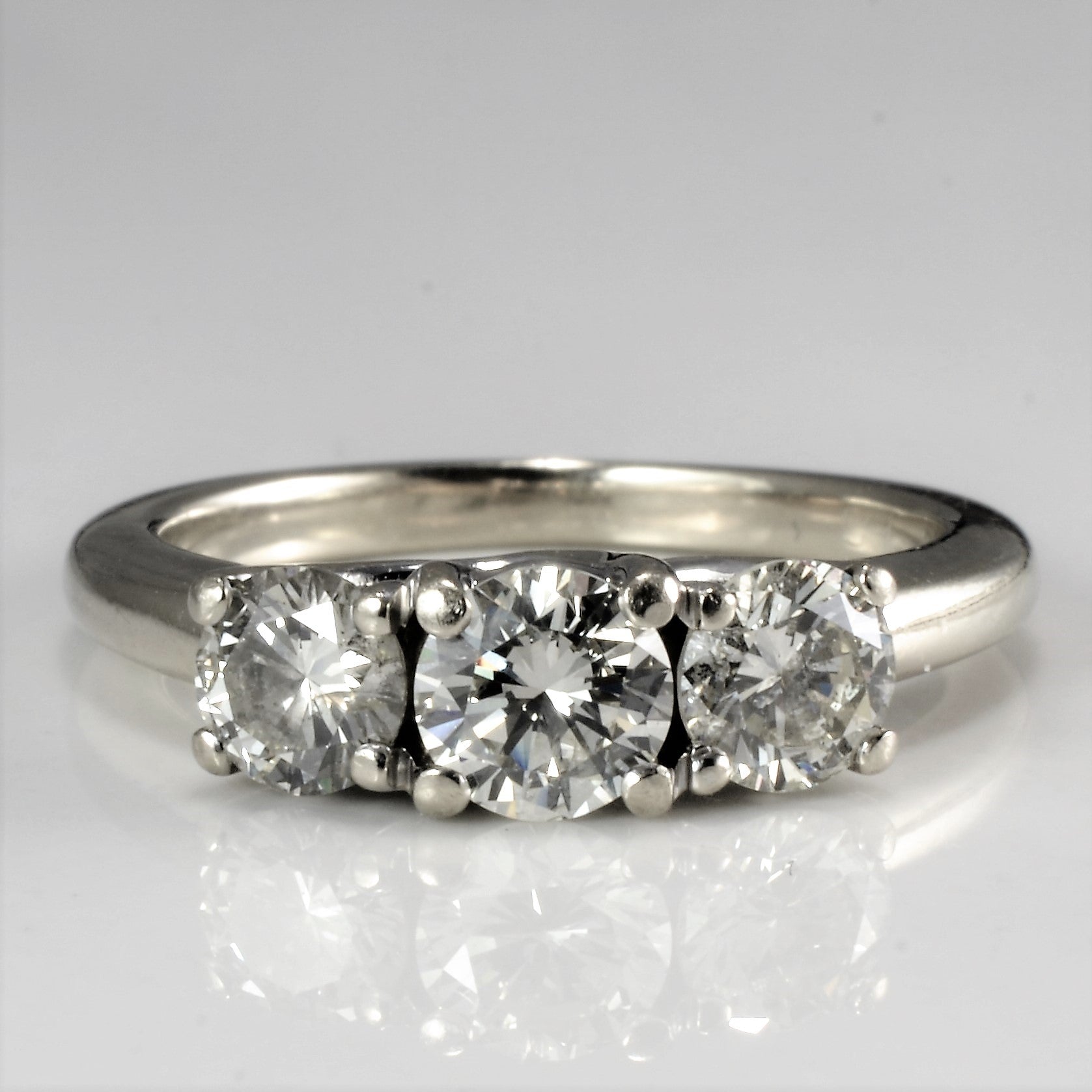 Three Stone Diamond Engagement Ring | 1.06 ctw, SZ 4.75 |