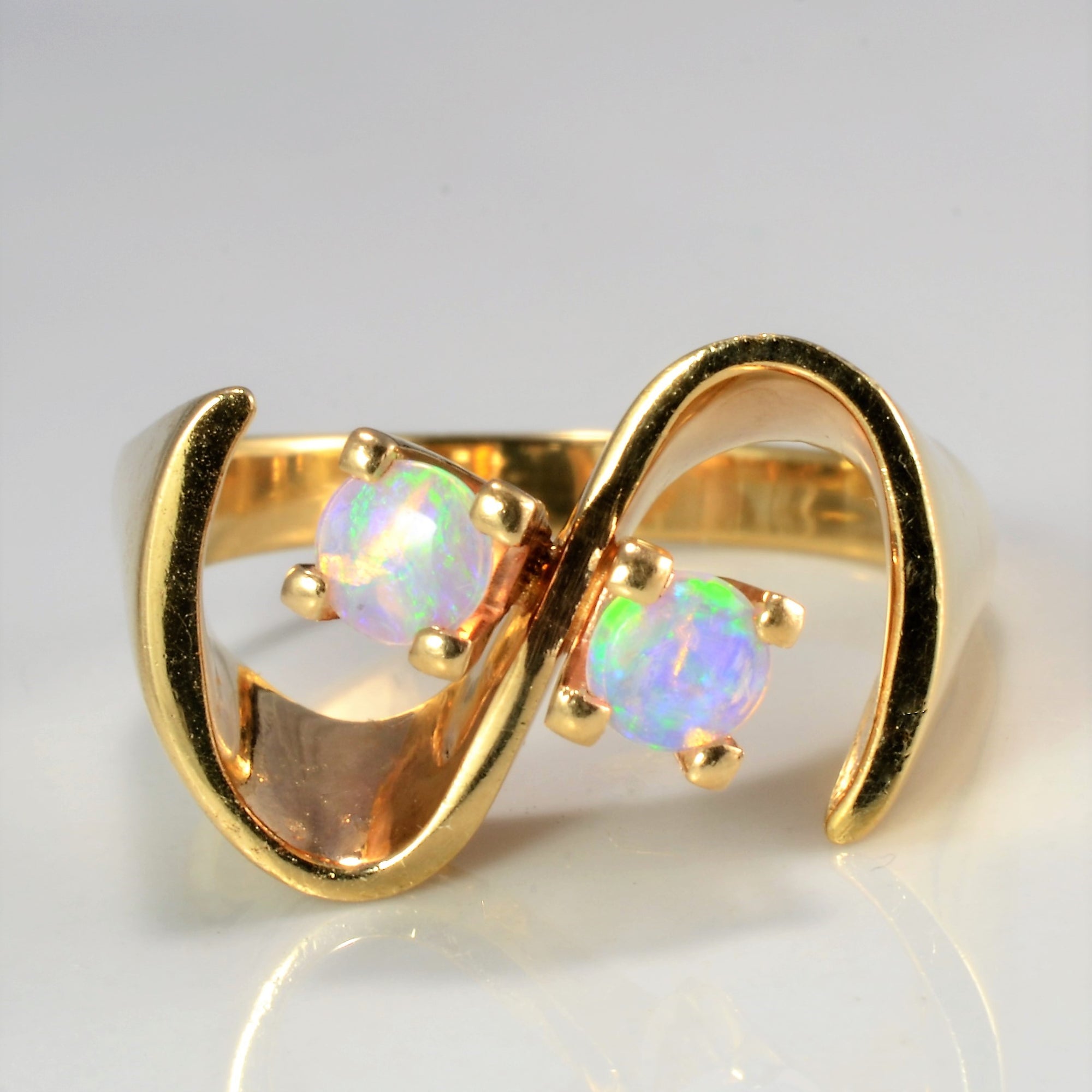 High Set Opal Textured Ring | SZ 8.25 |
