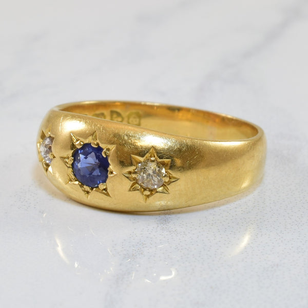 Mid 1800s Sapphire & Diamond Ring  | 0.35ct, 0.12ctw | SZ 8.25 |