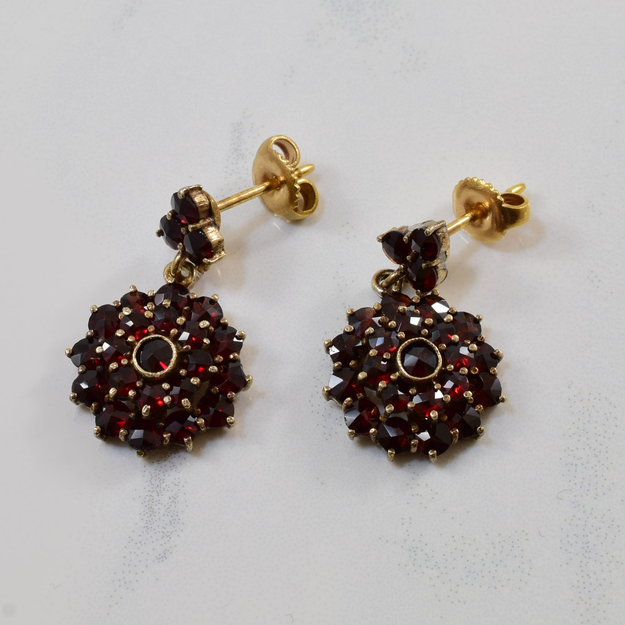 Silver and Gold Garnet Earrings | 5.00 ctw
