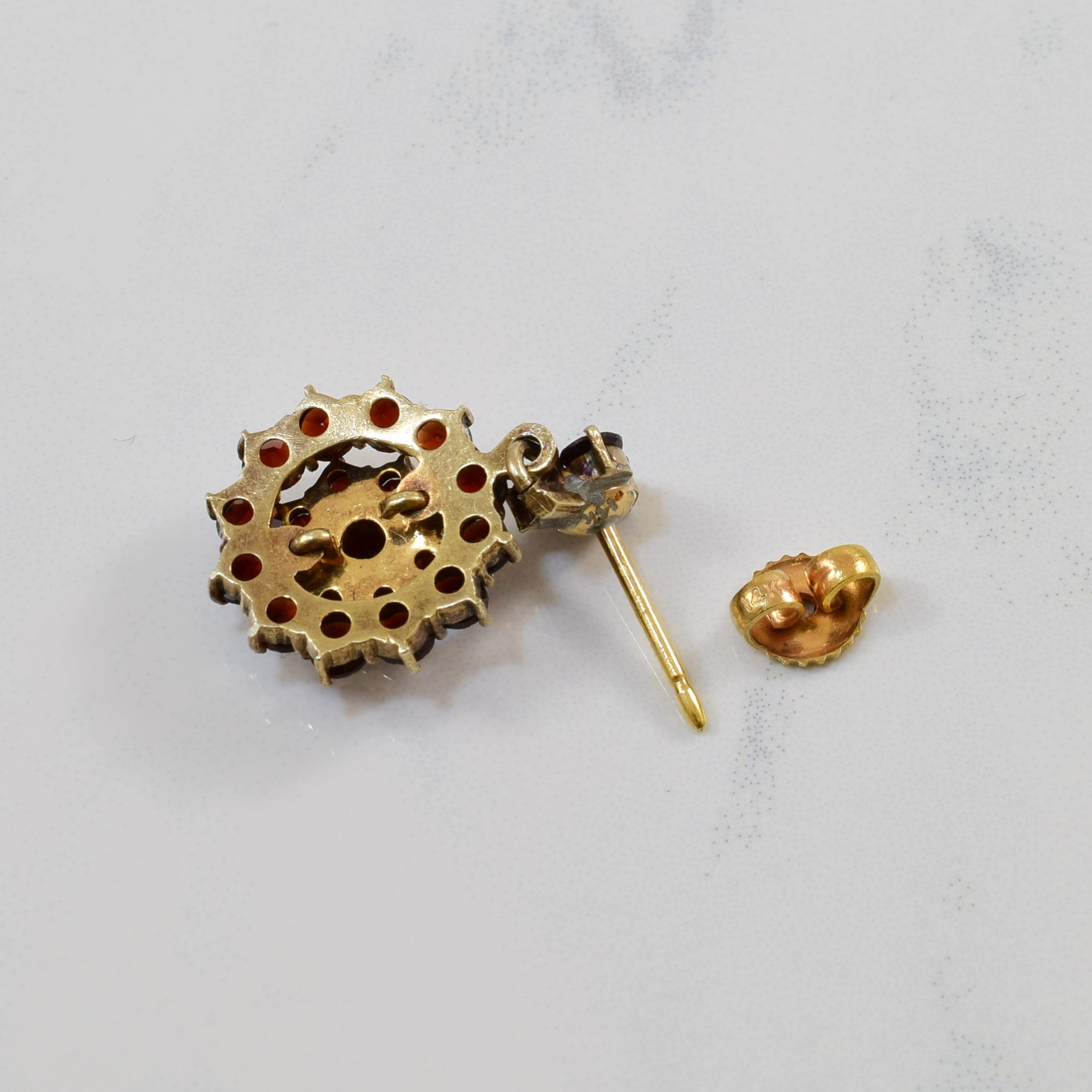 Silver and Gold Garnet Earrings | 5.00 ctw