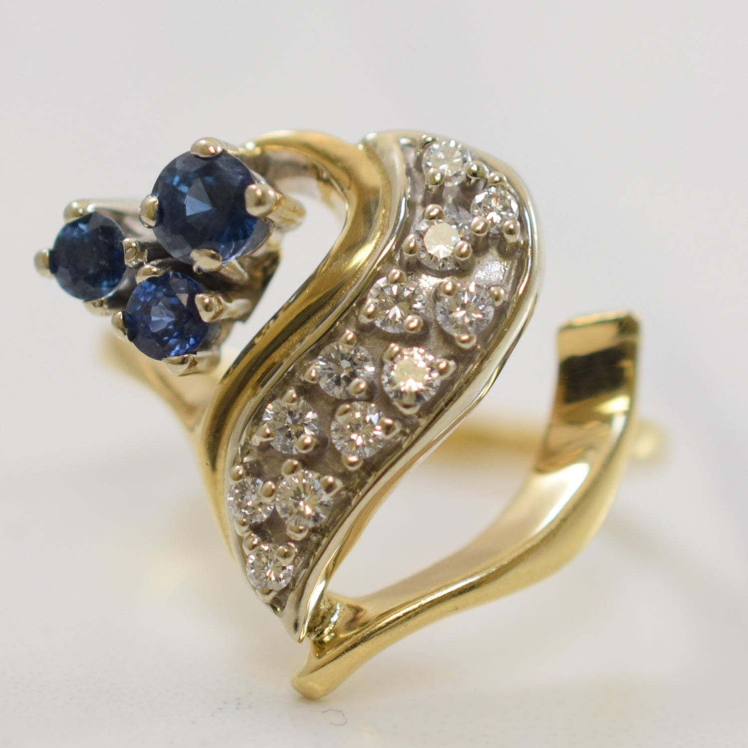 Sapphire & Diamond Freeform Ring | 0.45ctw, 0.22ctw | SZ 4.75 |