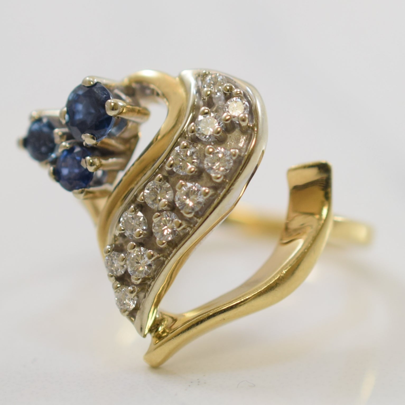 Sapphire & Diamond Freeform Ring | 0.45ctw, 0.22ctw | SZ 4.75 |