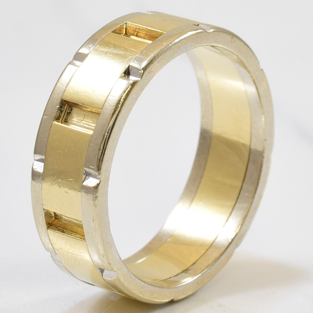 Two Tone Gold Brick Ring | SZ 9.25 |
