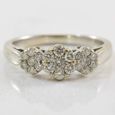 Triple Diamond Cluster Ring | 0.33ctw | SZ 6.75 |