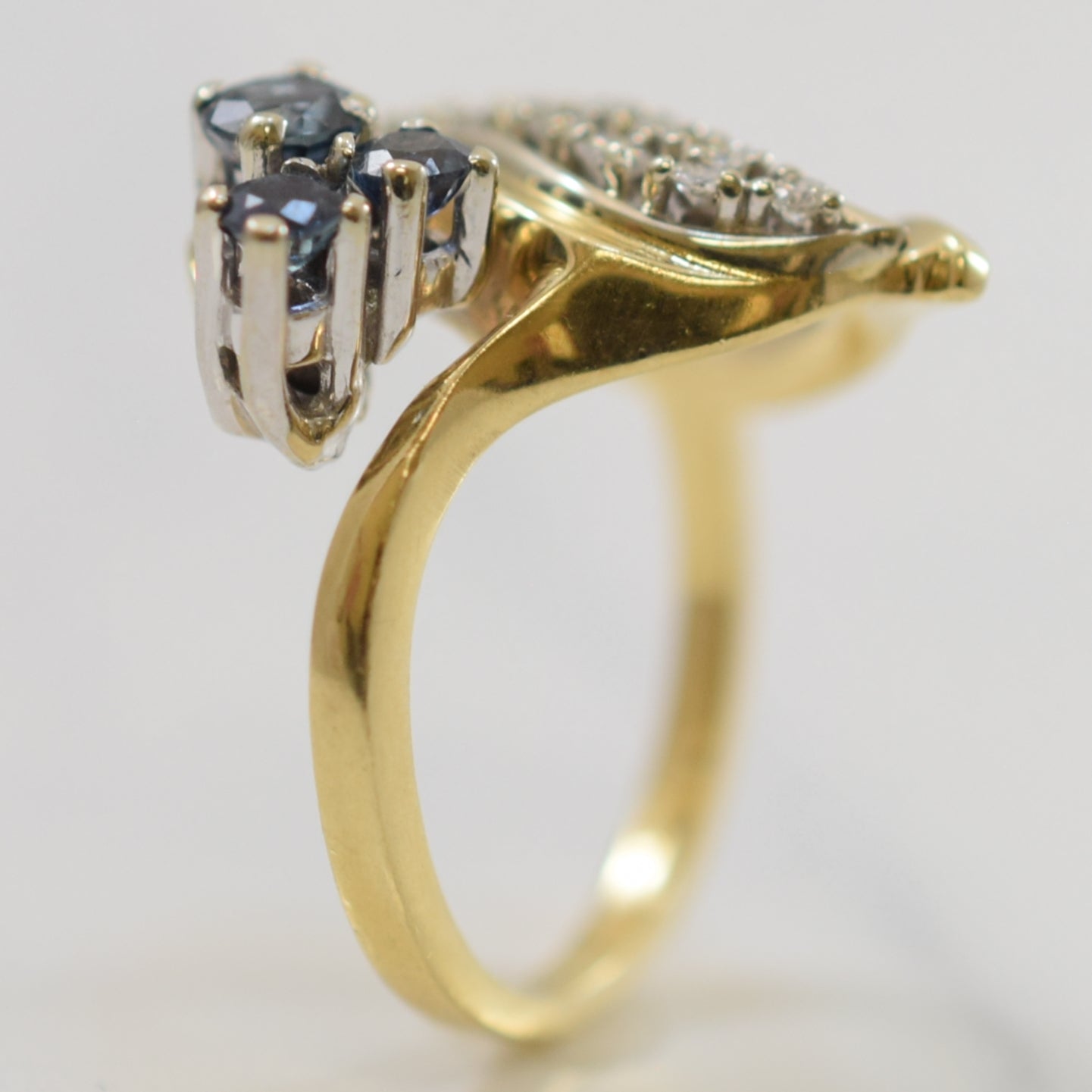 Sapphire & Diamond Freeform Ring | 0.45ctw, 0.22ctw | SZ 4.75 |