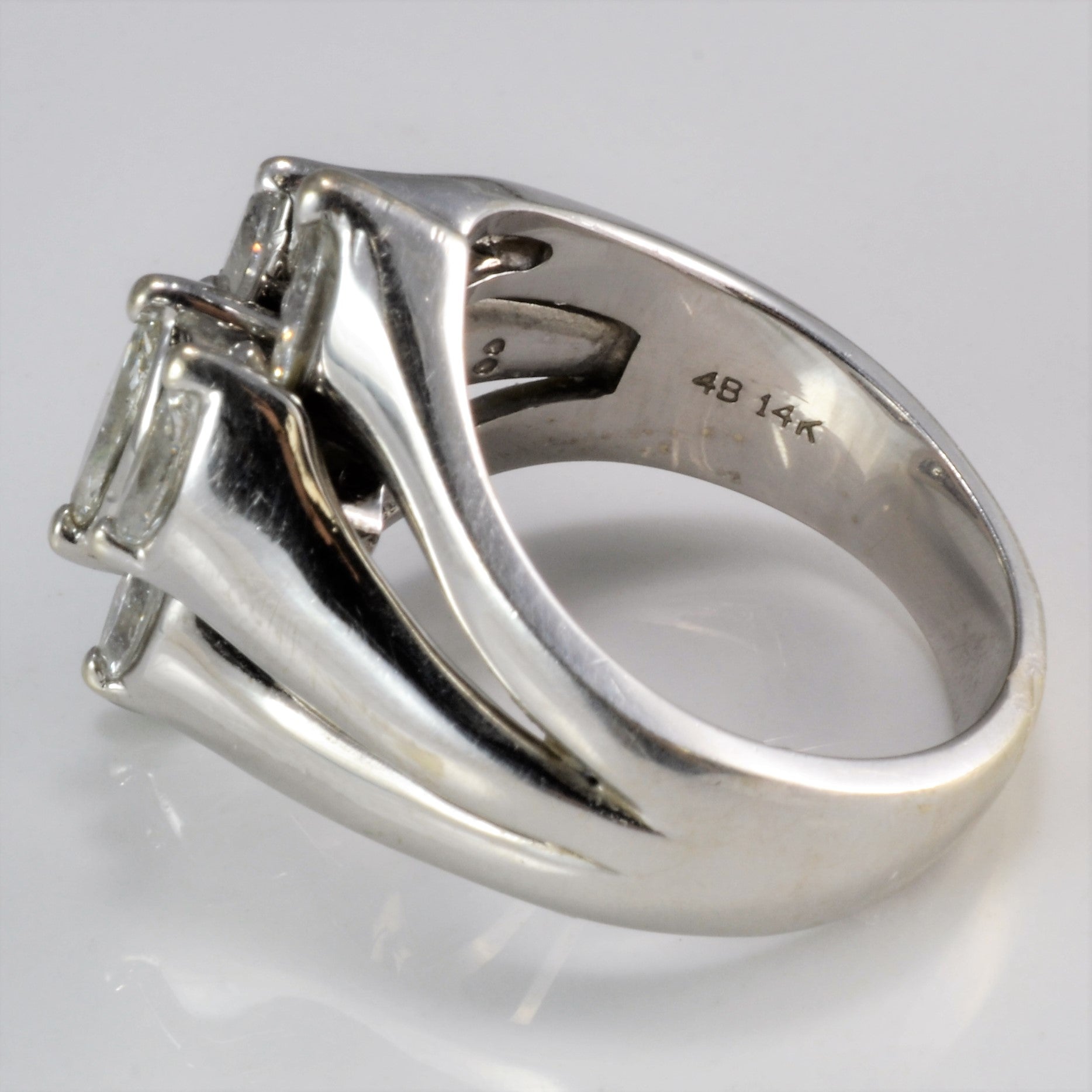Unique Marquise Diamond Solid Ladies Ring | 1.25 ctw, SZ 8.25 |