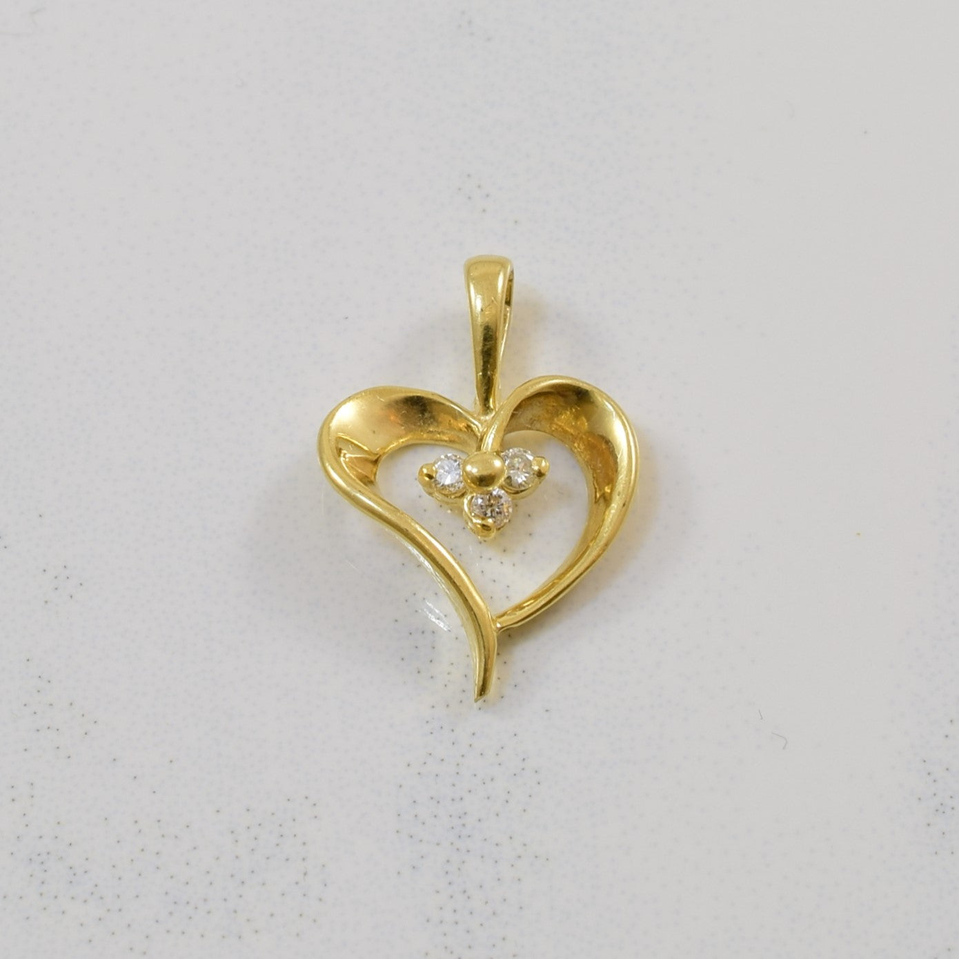 Three Stone Diamond Heart Pendant | 0.02ctw |