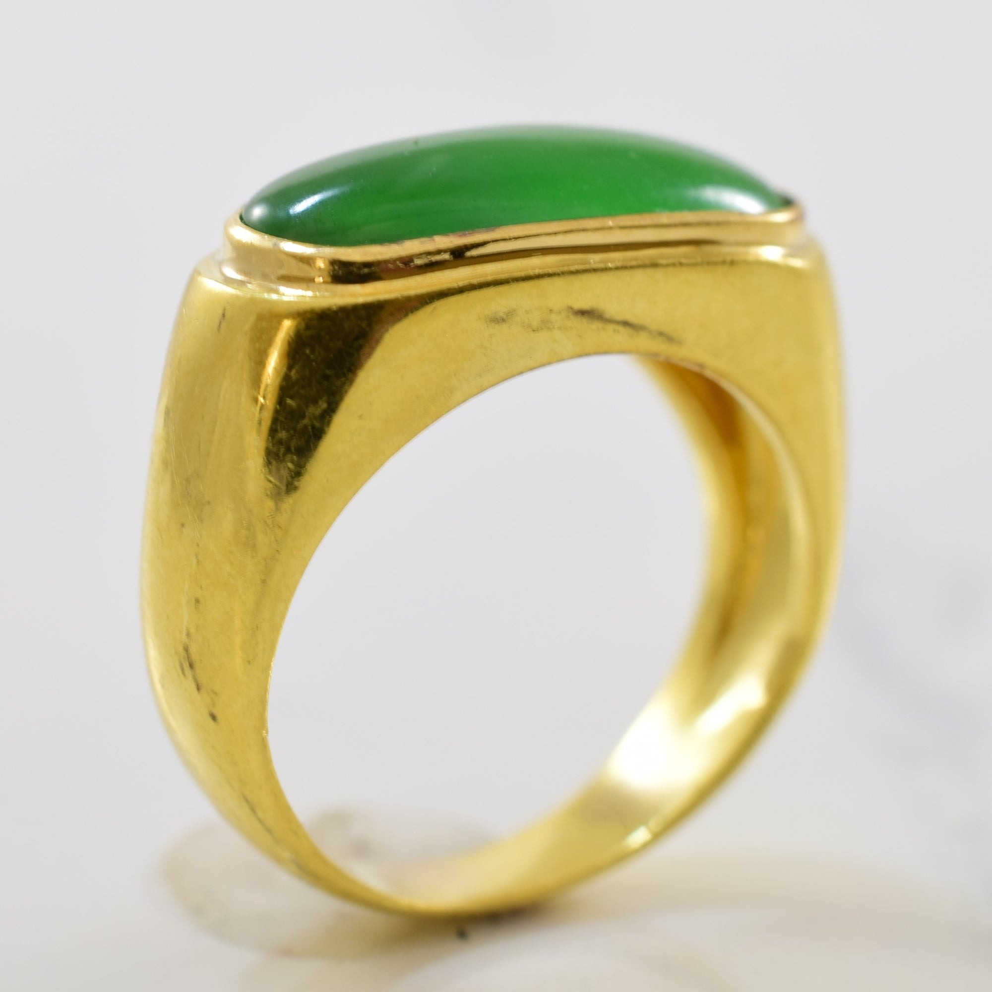 Oblong Jadeite Ring | 3.00ct | SZ 4 |