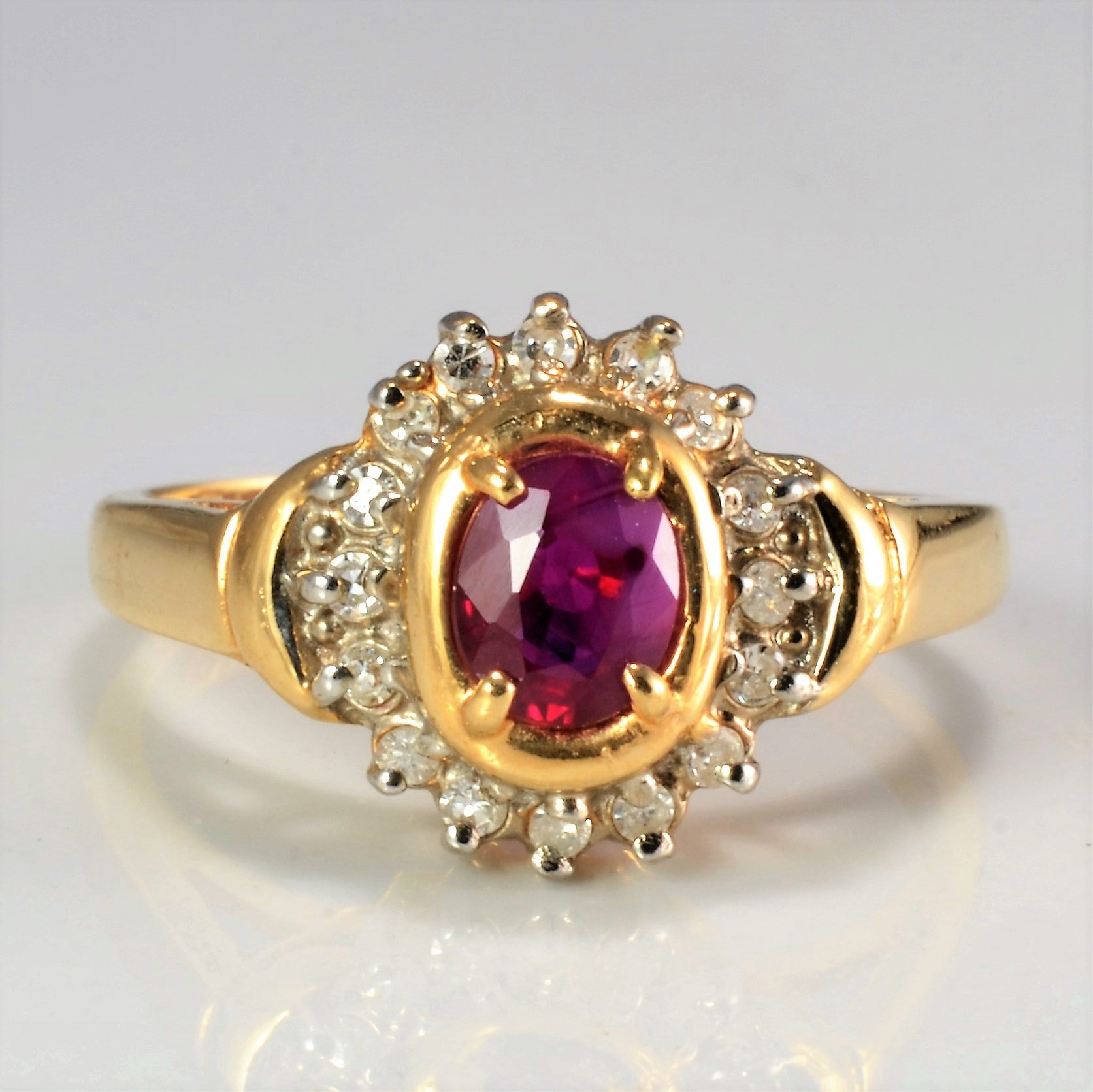 Ruby & Diamond Ladies Cocktail Ring | 0.16 ctw, SZ 6 |