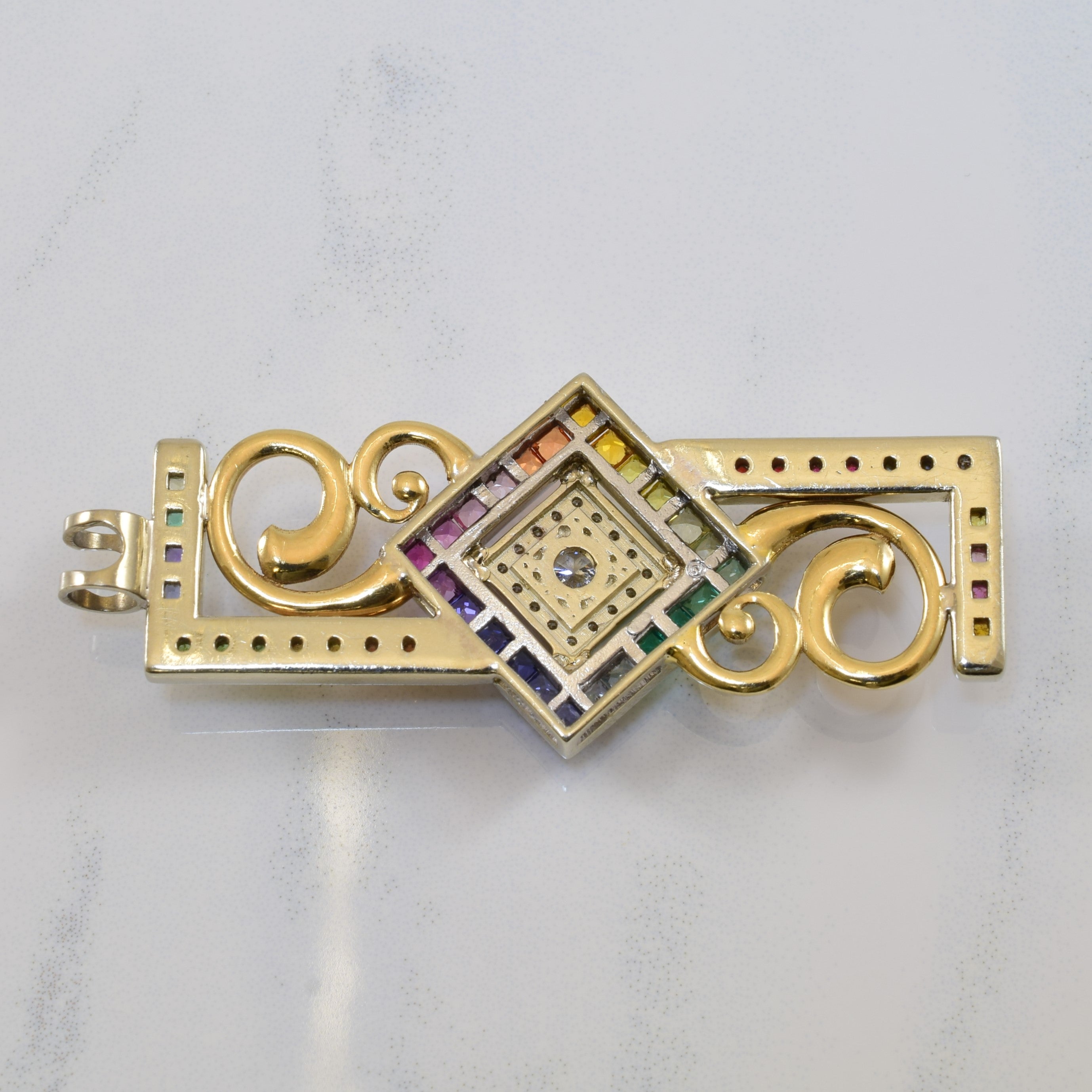 Multi Gem Geometric Pendant | 2.13ctw |