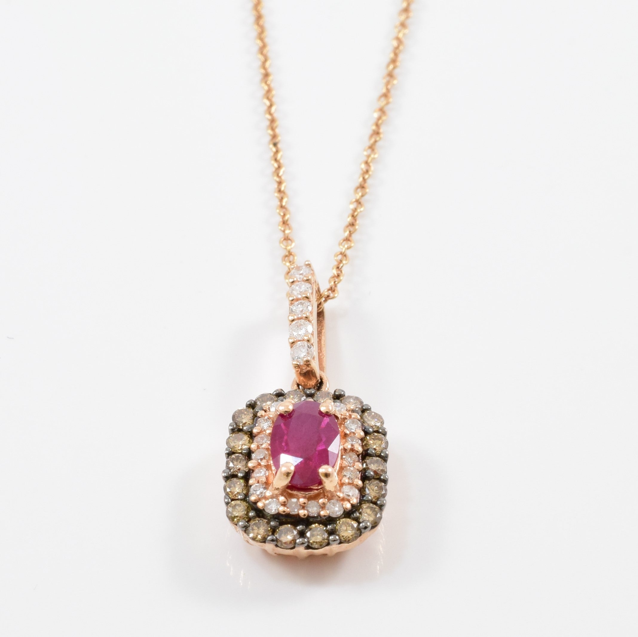 Effy' Ruby & Champagne Diamond Necklace | 0.25ctw, 0.45ct | 18" |