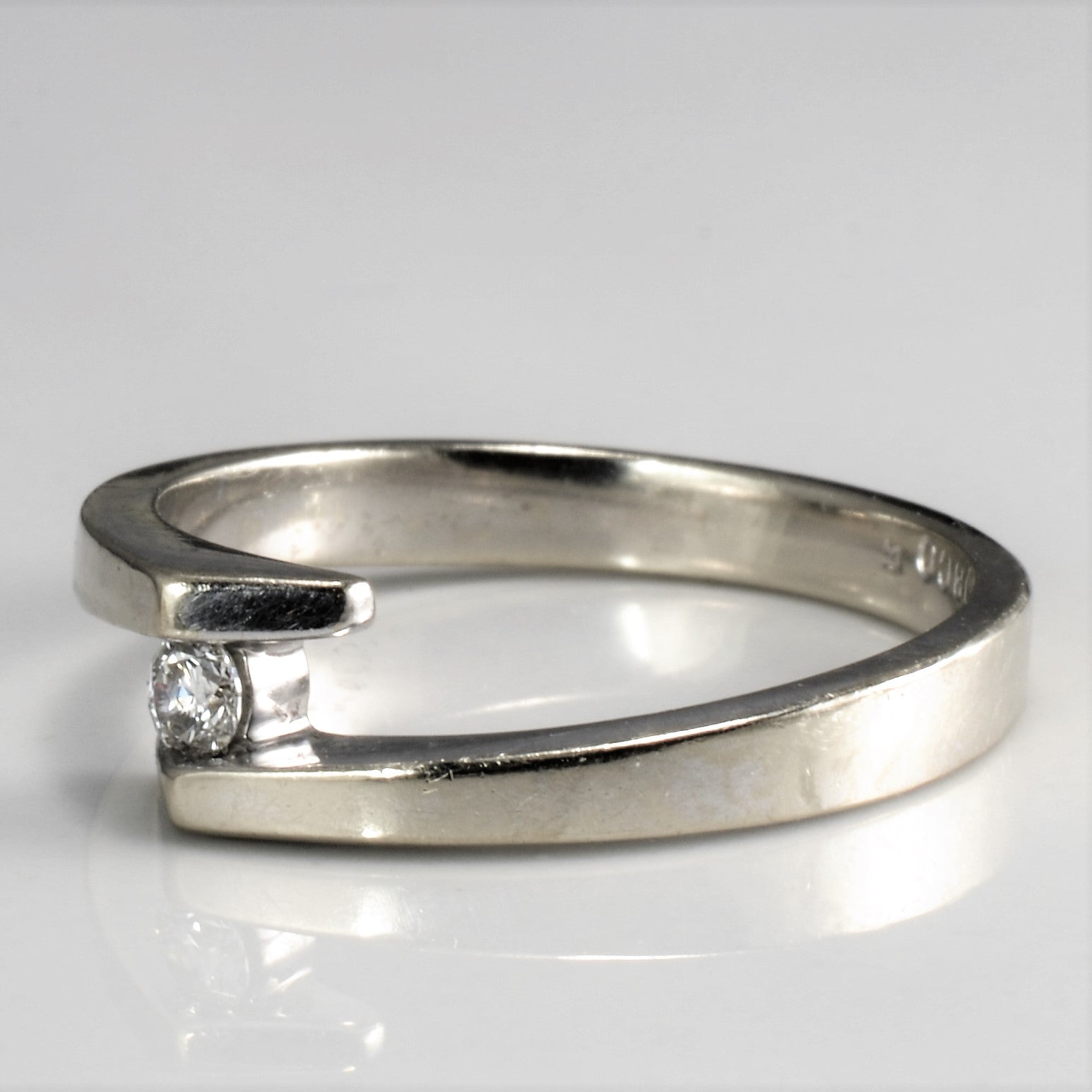 Bypass Tension Set Diamond Ring | 0.06 ct, SZ 6 |