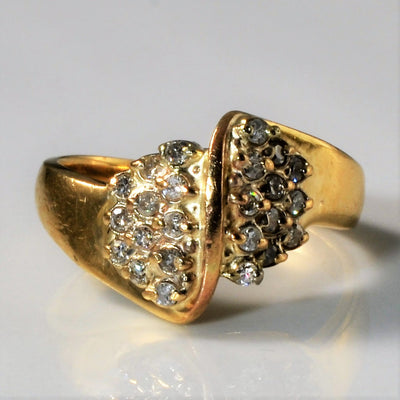 Diamond Cluster Bypass Ring | 0.12ctw | SZ 5.75 |