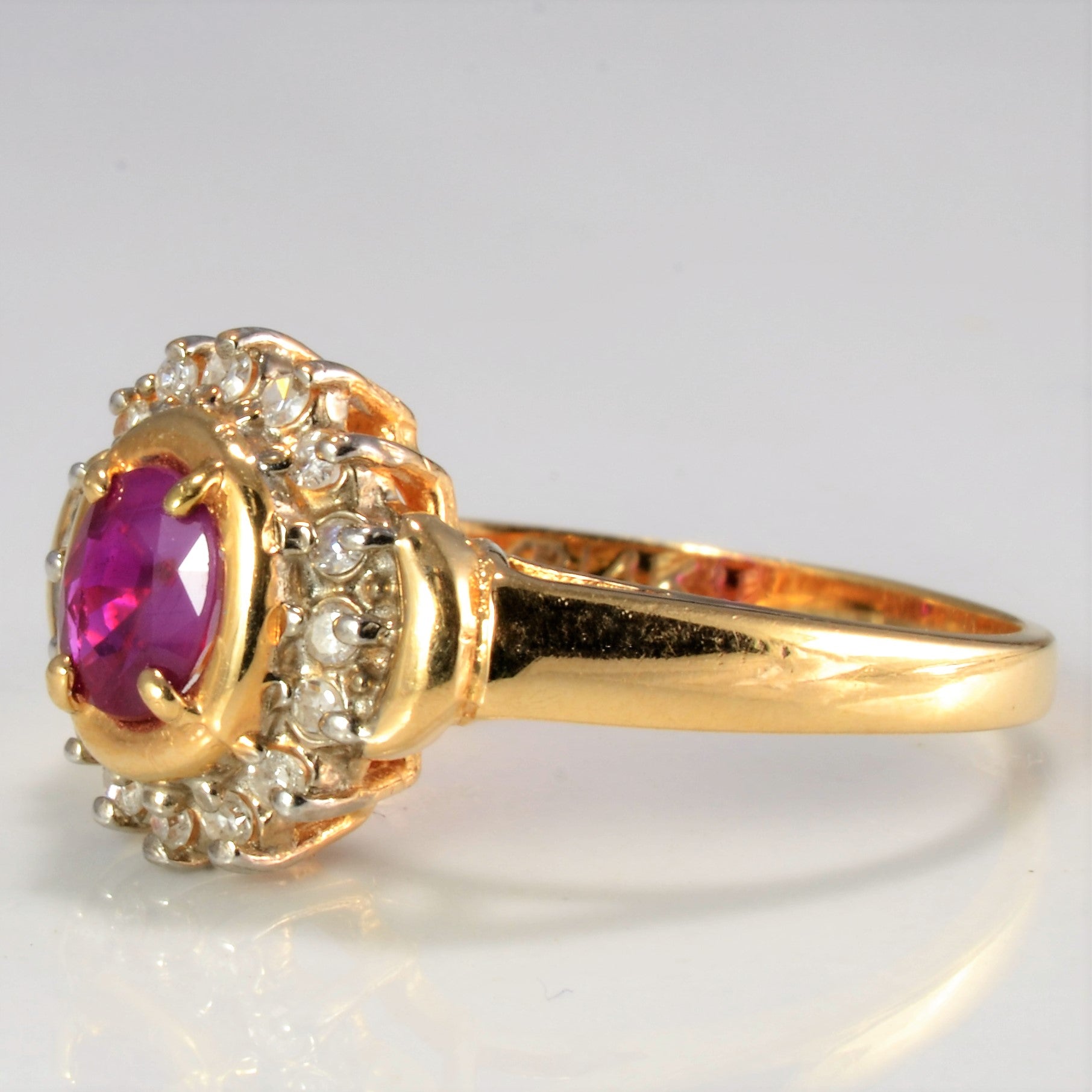 Ruby & Diamond Ladies Cocktail Ring | 0.16 ctw, SZ 6 |