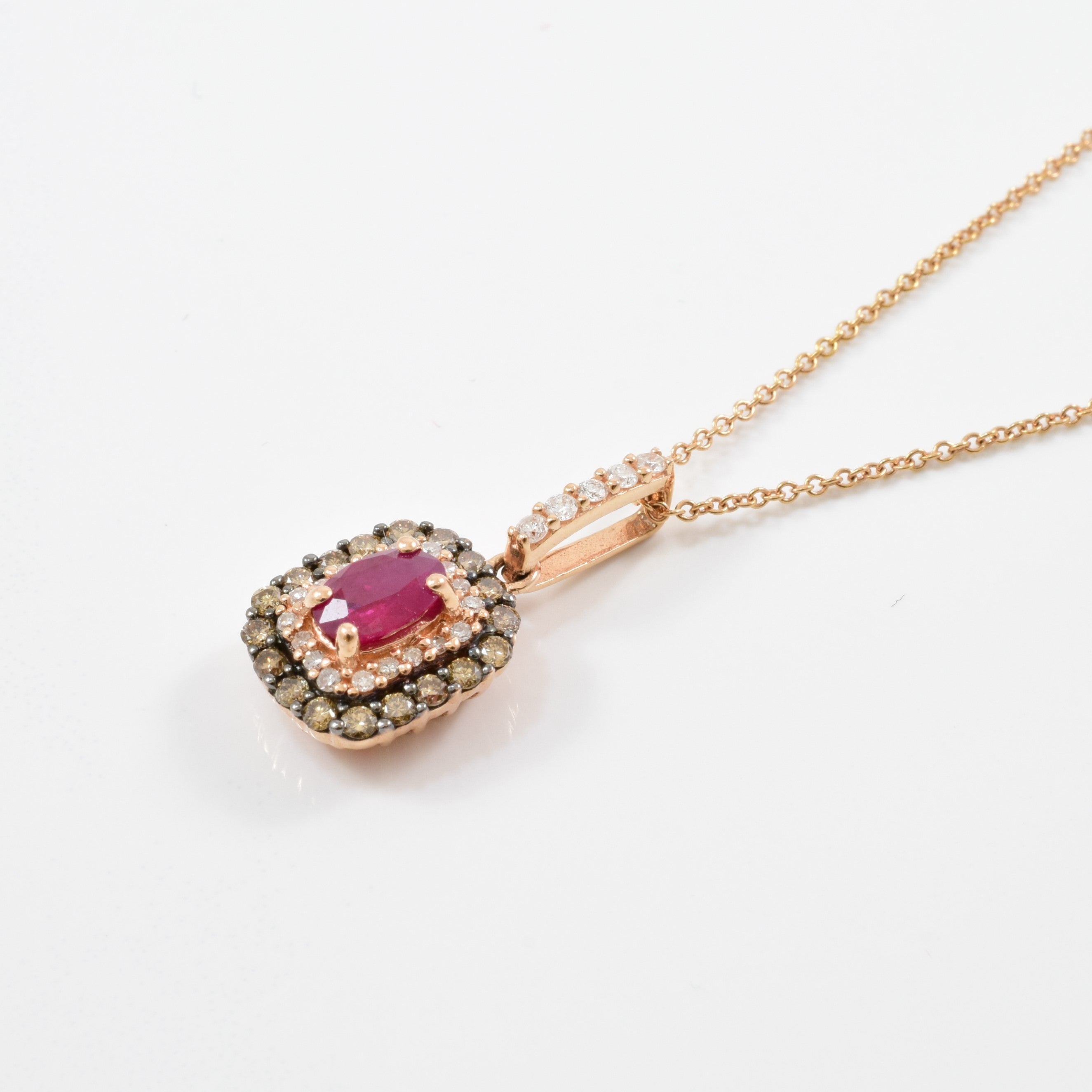 Effy' Ruby & Champagne Diamond Necklace | 0.25ctw, 0.45ct | 18" |