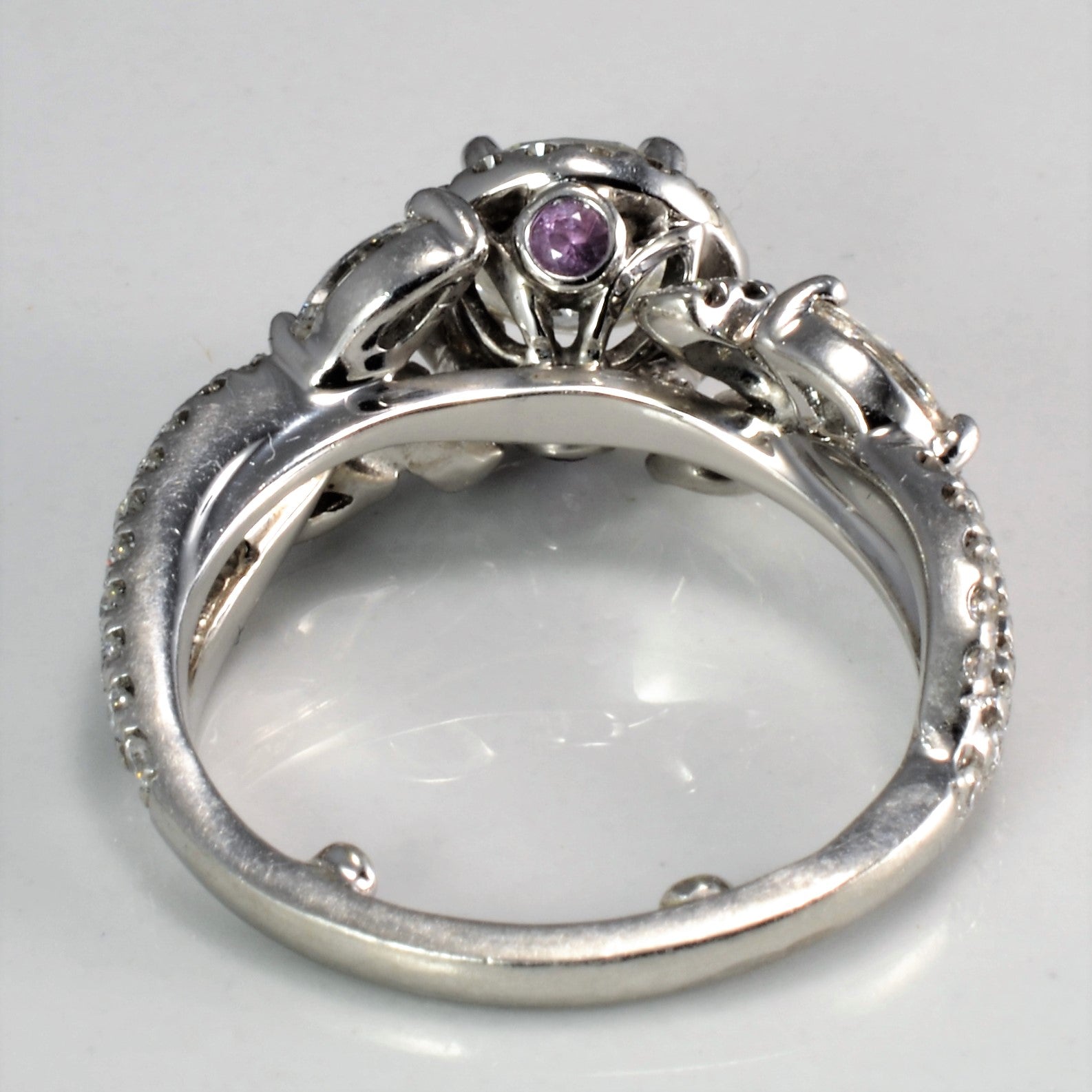 Hidden Sapphire GIA Diamond Halo Engagement Ring | 1.76 ctw, SZ 5 | SI2, G |
