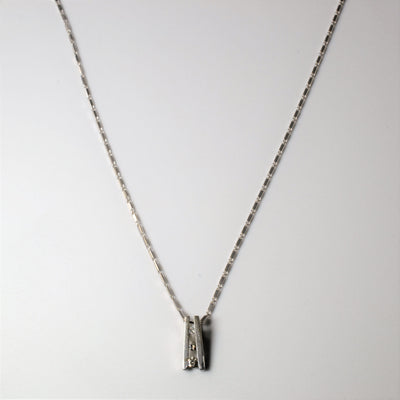 Tension Set Three Stone Diamond Necklace | 0.10ctw | 16