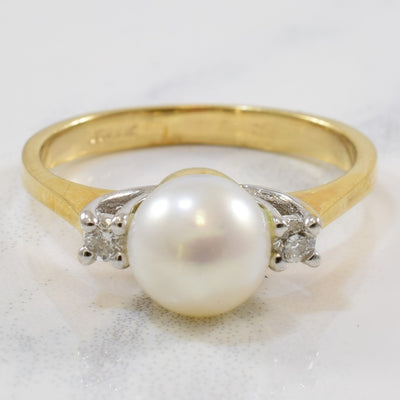 Diamond & Pearl Ring | 0.08ctw, 2.40ct | SZ 6.5 |