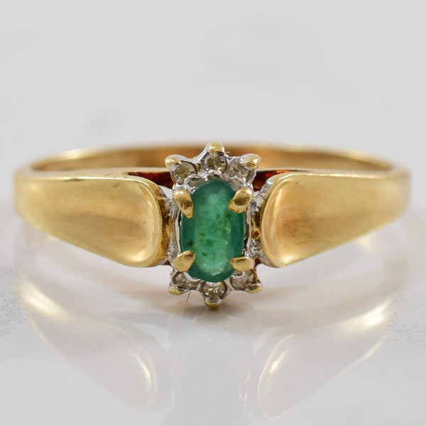 Emerald & Diamond Ring | 0.02ctw, 0.20ct | SZ 9 |