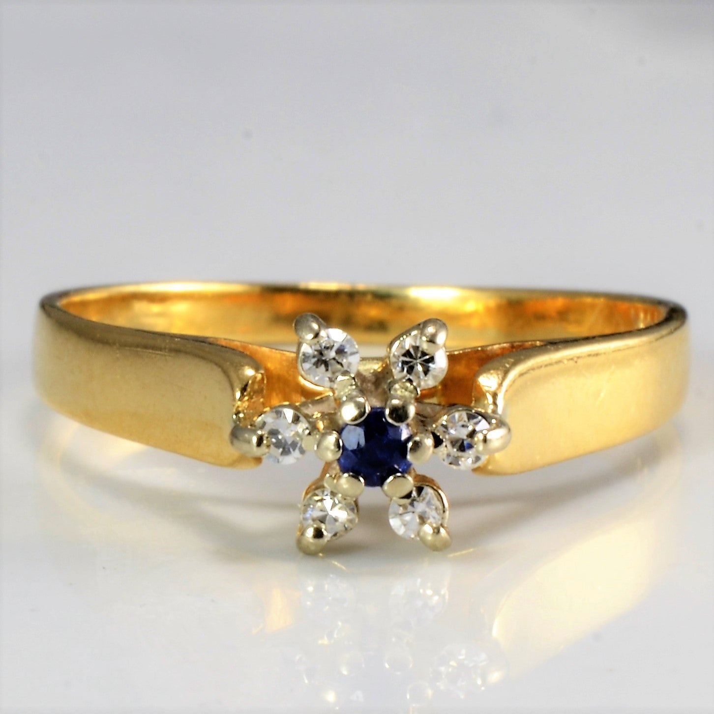 Petite Diamond & Sapphire Ring | 0.06 ctw, SZ 5 |