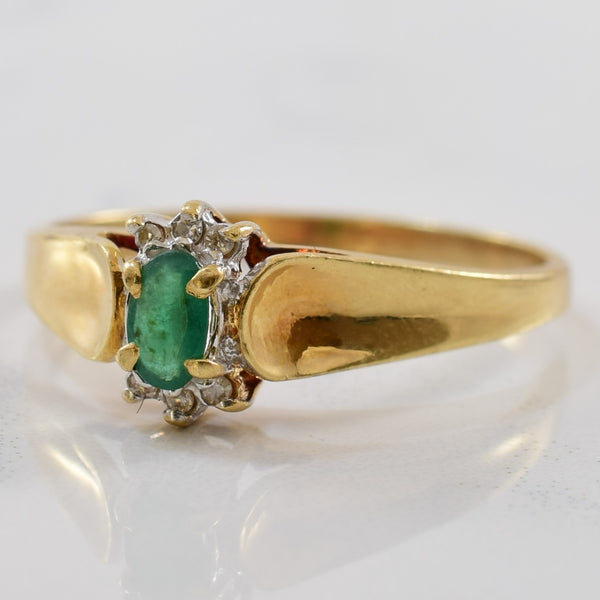 Emerald & Diamond Ring | 0.02ctw, 0.20ct | SZ 9 |