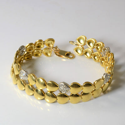 Double Strand Heart Chain Bracelet | 7