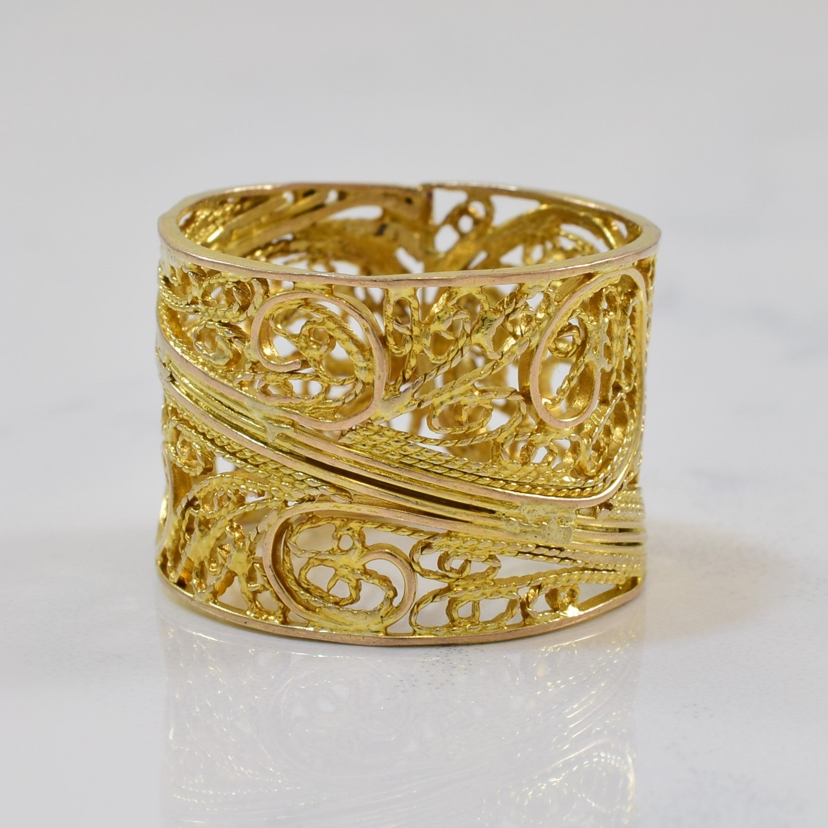 Yellow Gold Filigree Ring | SZ 7.5 |