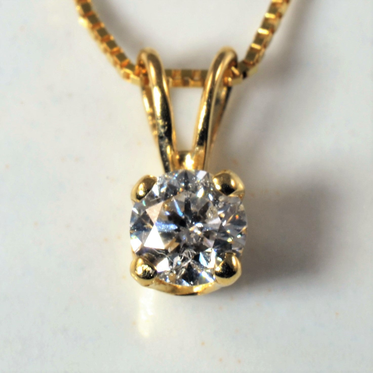 Split Bail Diamond Solitaire Necklace | 0.20ct | 16