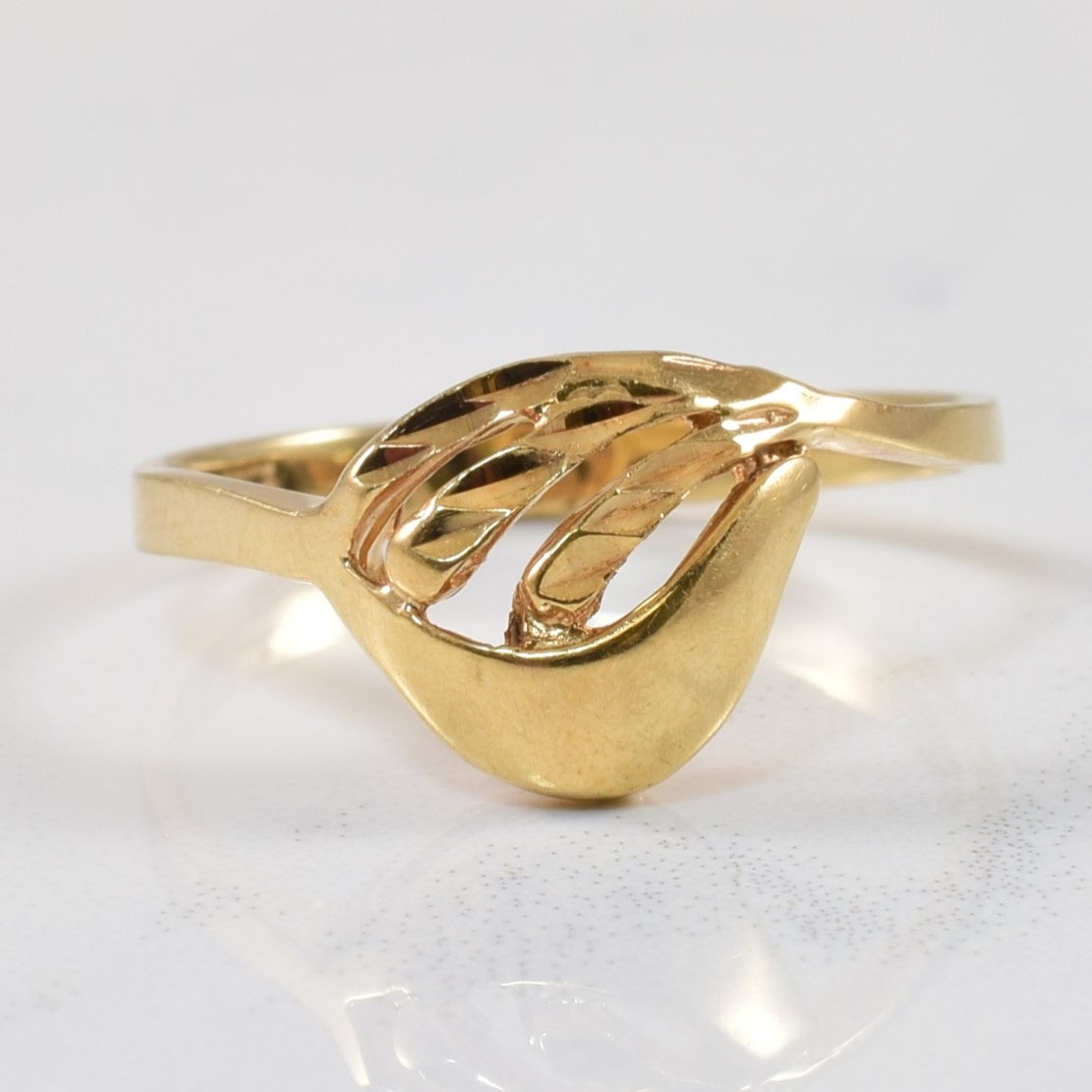 Yellow Gold Open Work Bypass Ring | SZ 5.5