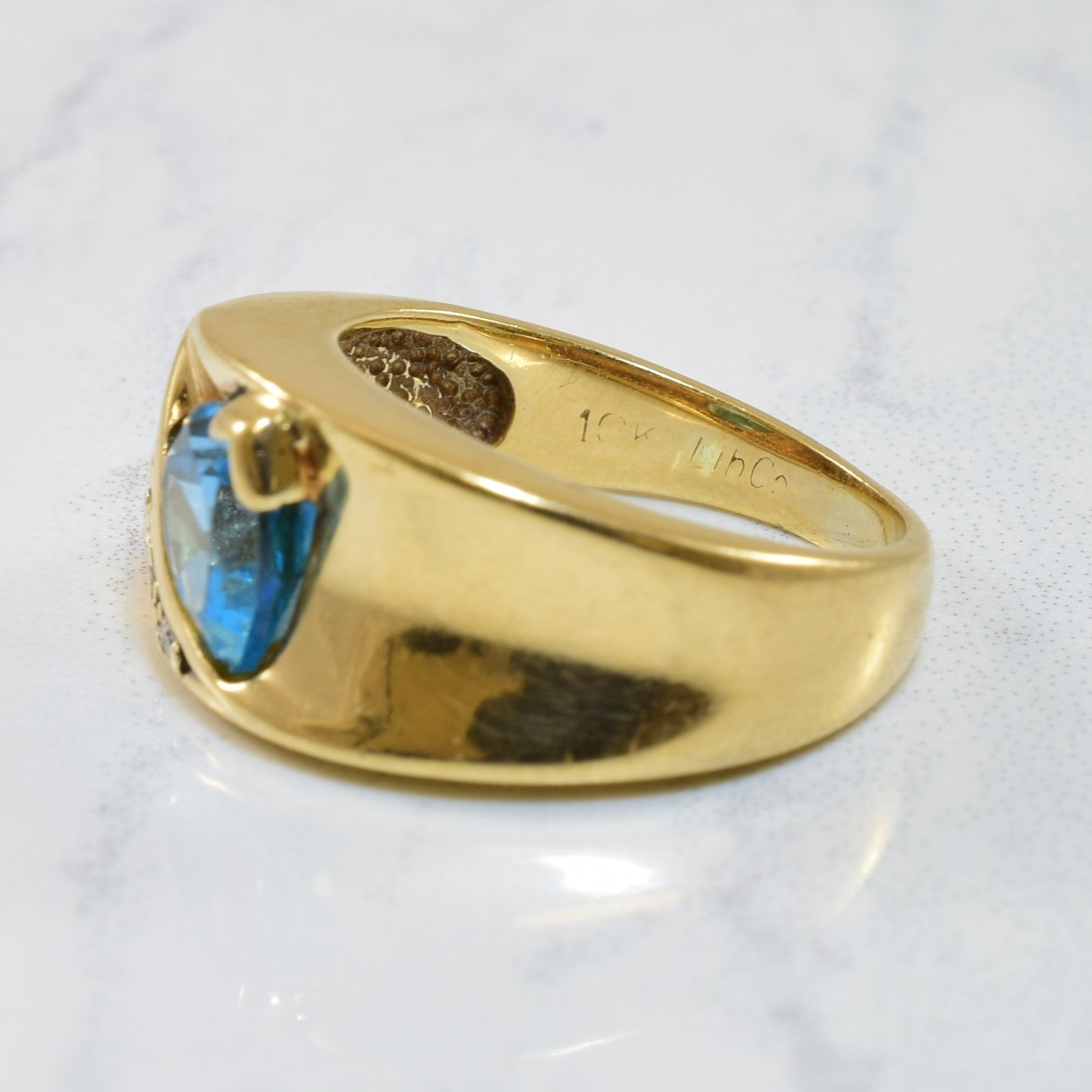 Blue Topaz & Diamond Cocktail Ring | 1.65ct, 0.03ctw | SZ 4.75 |