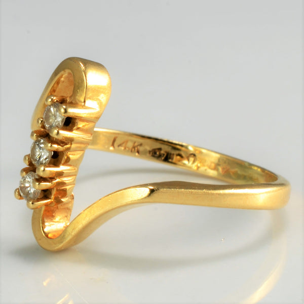 Chevron Diamond Ladies Ring | 0.09 ctw, SZ 4.75 |