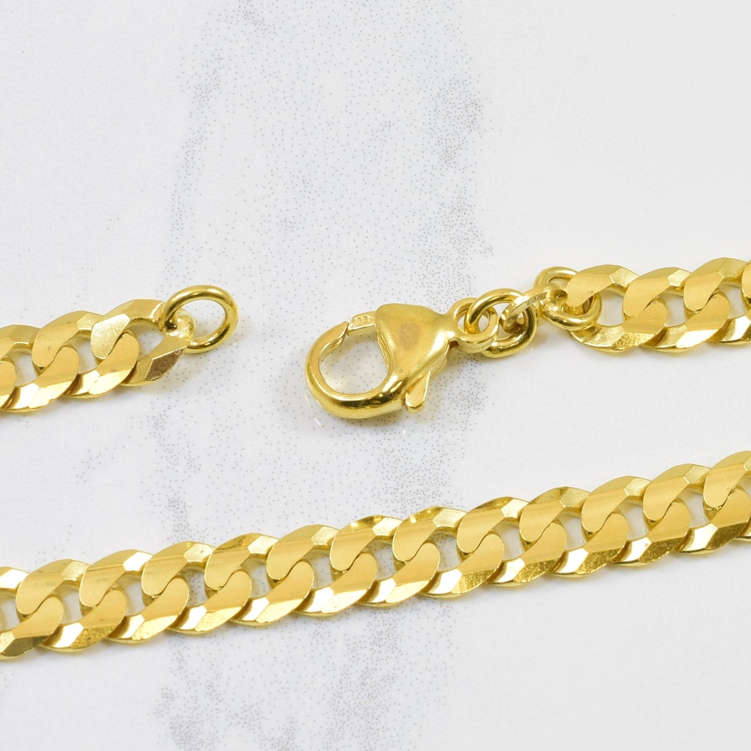 8k Yellow Gold Curb Chain Bracelet | 8.25