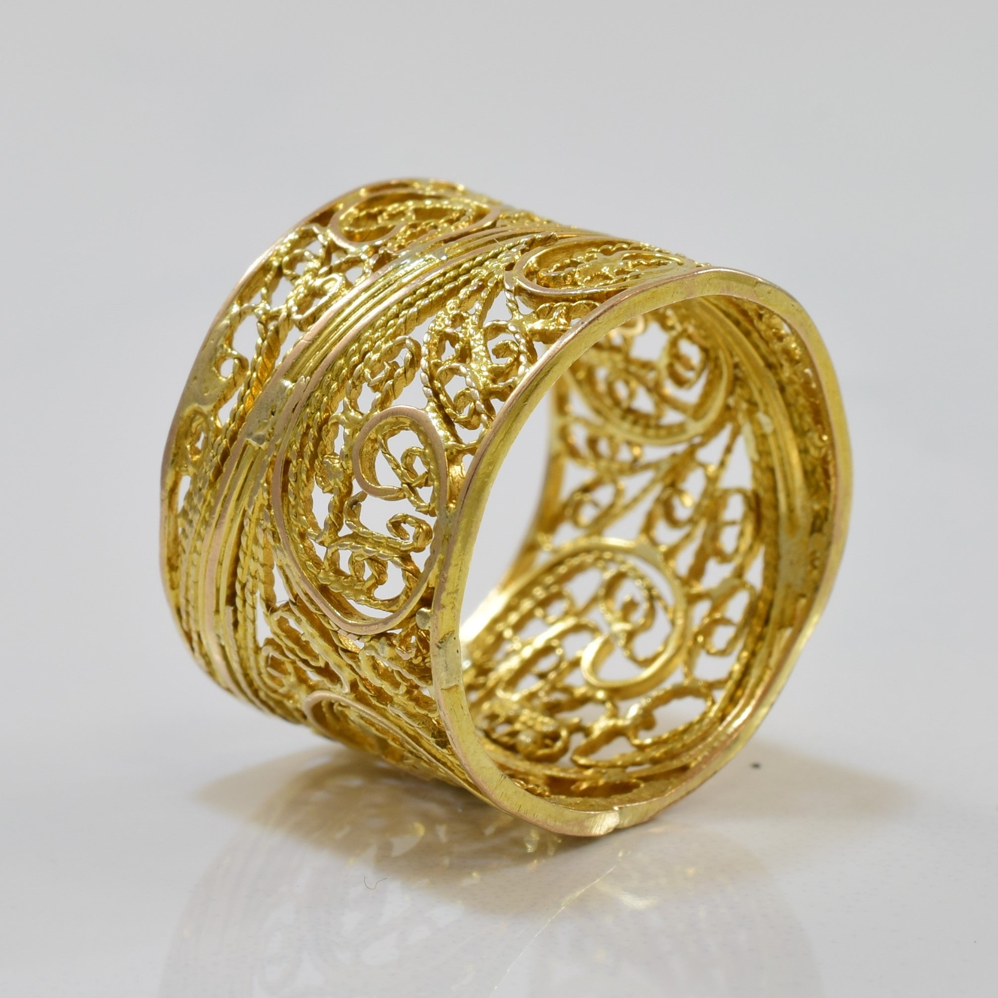 Yellow Gold Filigree Ring | SZ 7.5 |