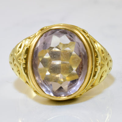 Bezel Set Amethyst Tapered Dome Ring | 5.00ct | SZ 8.5 |