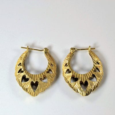 Heart Patterned Hoop Earrings |