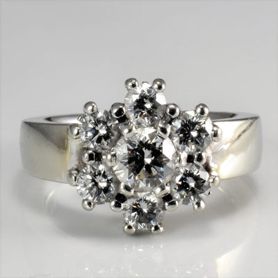 Cluster Diamond Engagement Ring | 1.51 ctw, SZ 4.75 |
