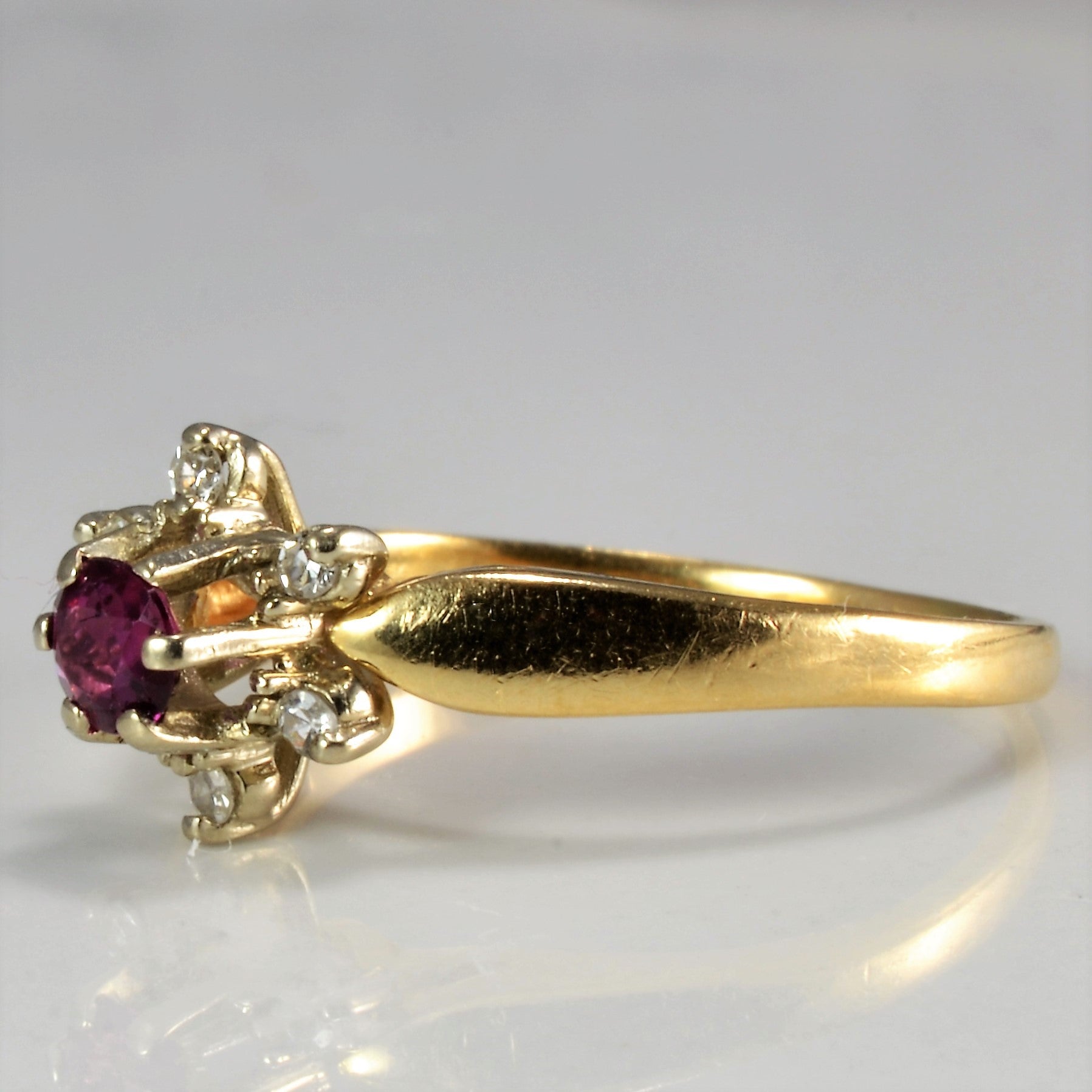 Cocktail Ruby & Diamond Ring | 0.06 ctw, SZ 6 |