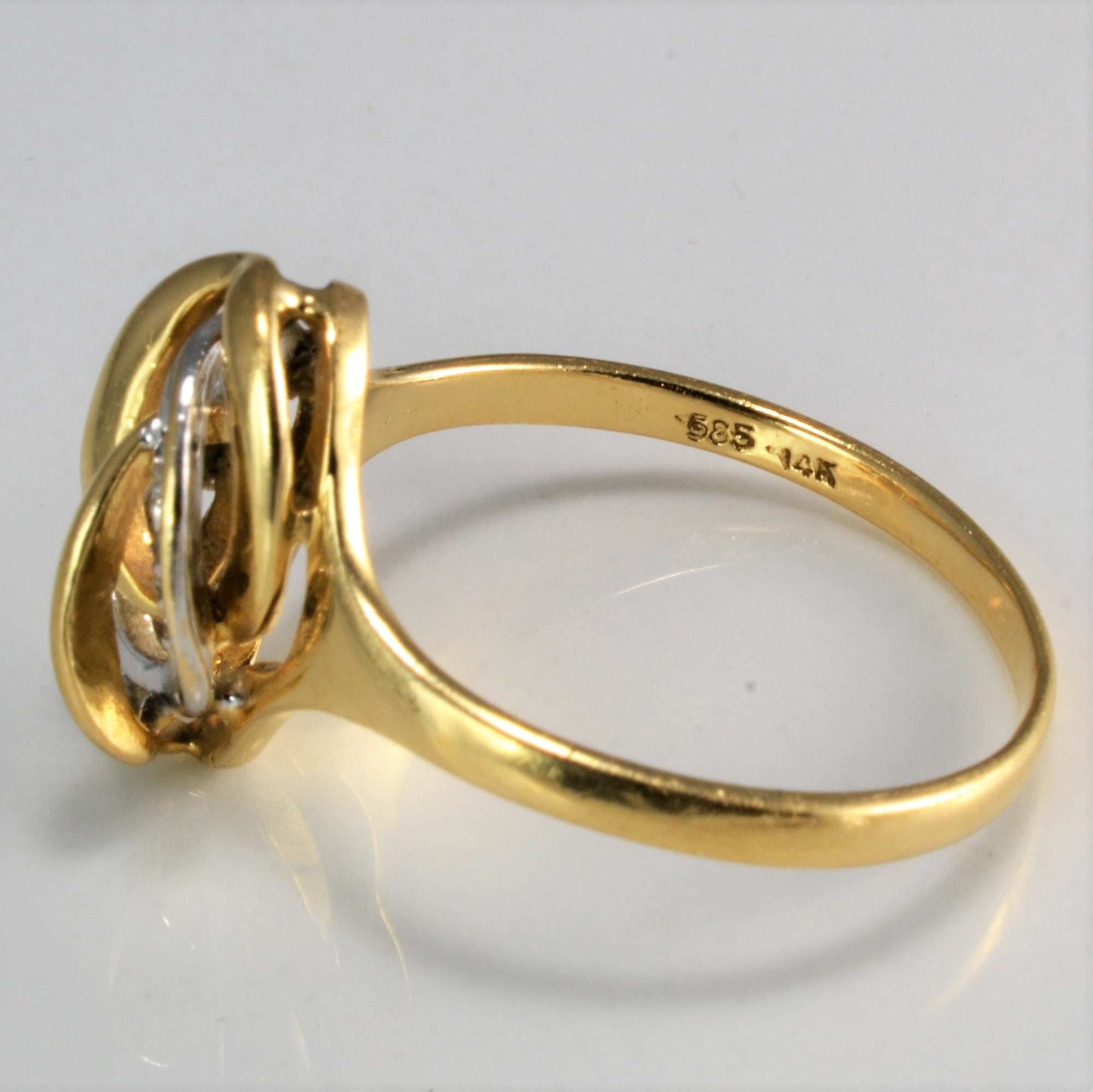 Two Tone Gold Intertwined Diamond Ring | 0.04 ctw, SZ 7.75 |