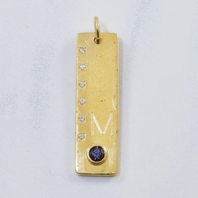 Initial 'M' Bar Pendant | 0.17ct, 0.02ctw |