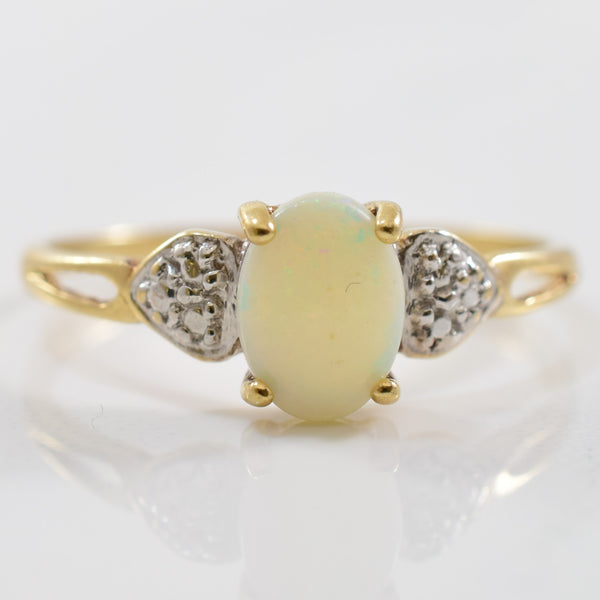Heart Accented Opal Ring | 0.40ct | SZ 6.75 |