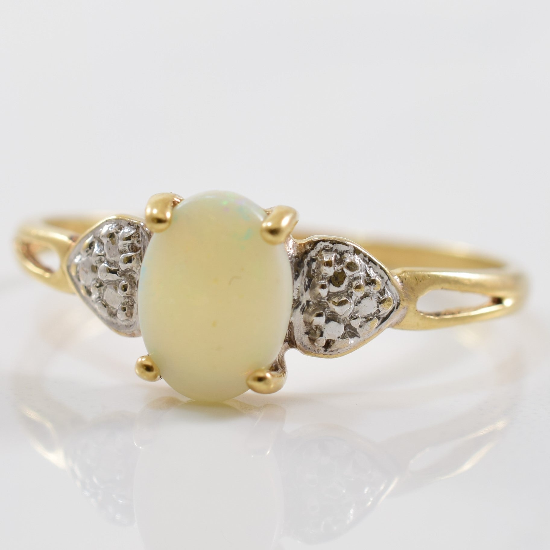 Heart Accented Opal Ring | 0.40ct | SZ 6.75 |