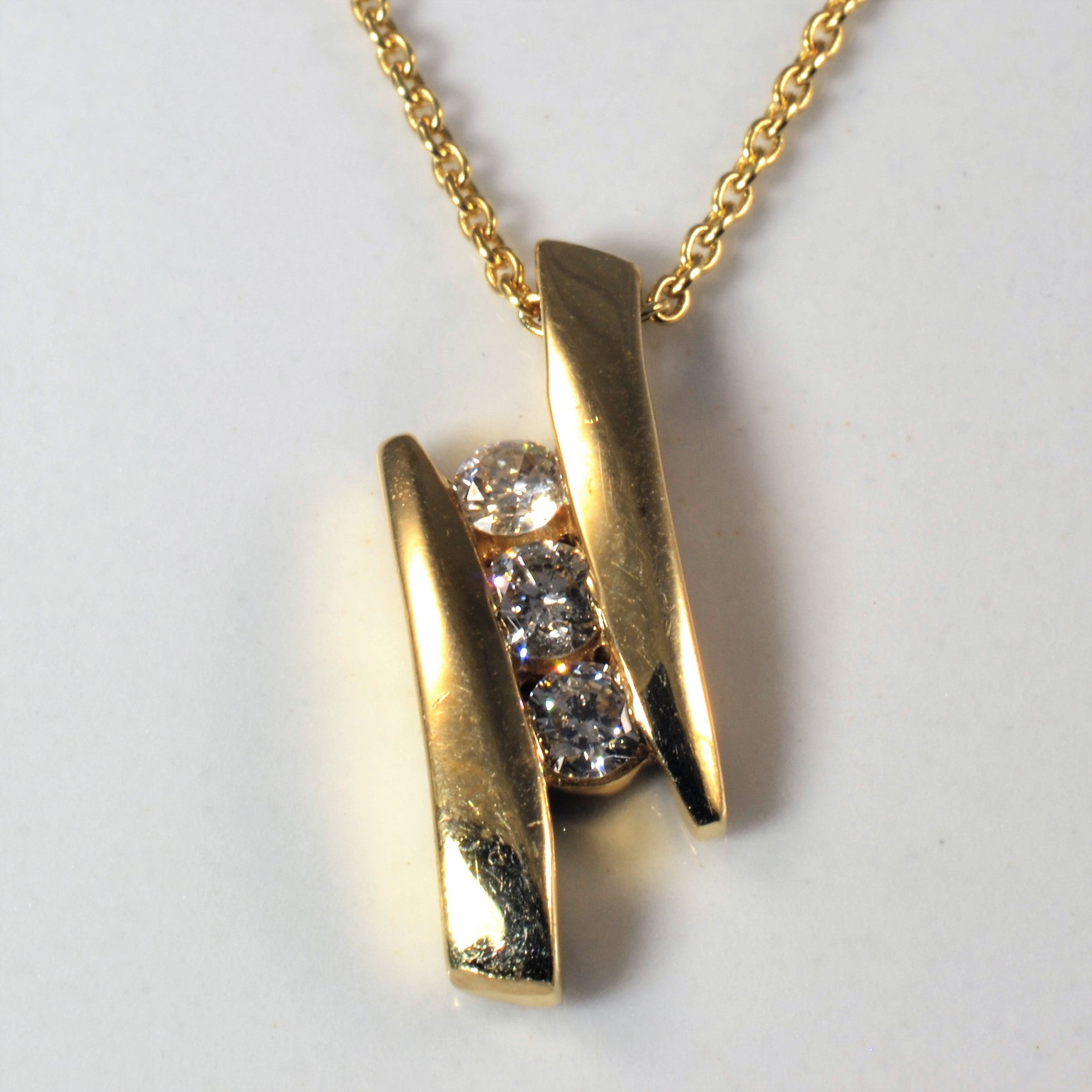 Tension Set Diamond Necklace | 0.27ctw | 20" |