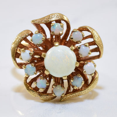 Floral Opal Cocktail Ring | 0.65ctw | SZ 6.25 |