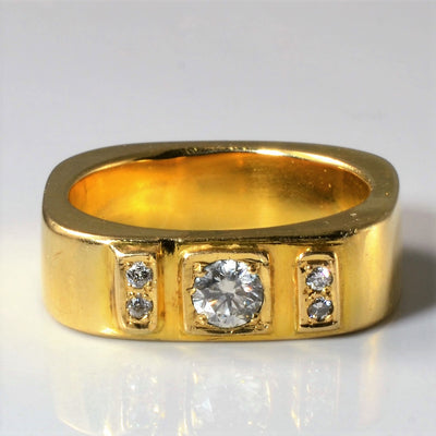 Soft Square Diamond Bar Band | 0.33ctw | SZ 8.25 |