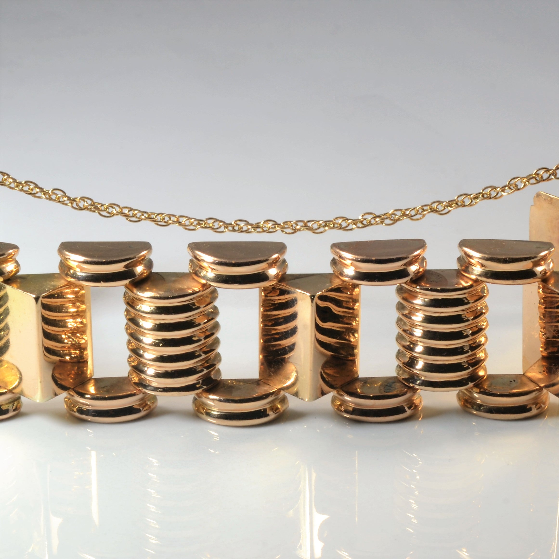 Textured Wide Link Chain Bracelet | 7.5" |